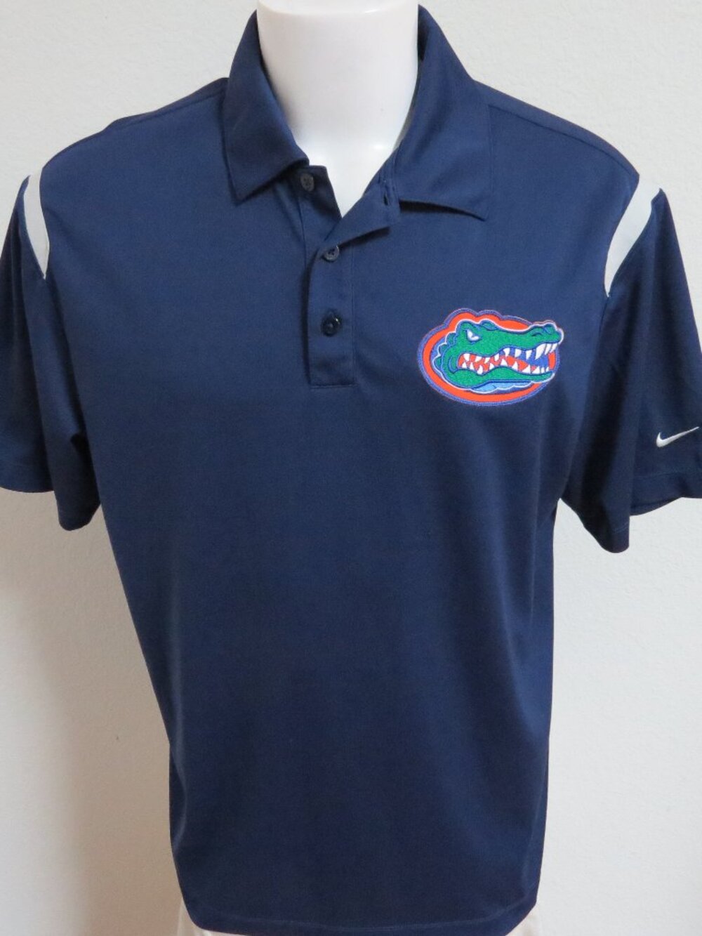 Sz L GATORS Blue Nike Dri-Fit Men's db #33T Polo Shirt